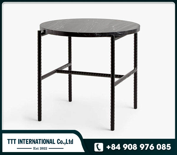 Mix concrete top and metal frame side table
